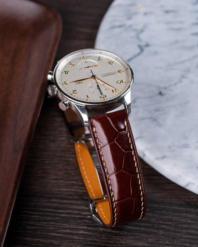 Bespoke Watch Strap in Reddish Brown Crocodile
