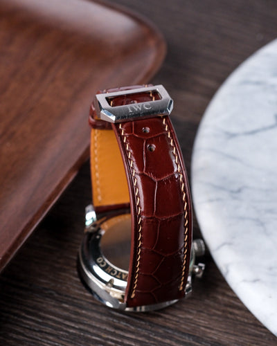 Bespoke Watch Strap in Reddish Brown Crocodile