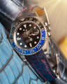 Bespoke Watch Strap in Tie Dye Blue Crocodile