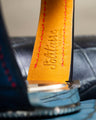 Bespoke Watch Strap in Tie Dye Blue Crocodile