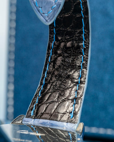 Bespoke Watch Strap in Baby Blue Himalayan Crocodile