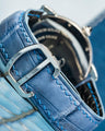 Bespoke Watch Strap in Baby Blue Himalayan Crocodile
