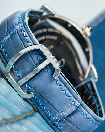 Bespoke Watch Strap in Baby Blue Himalayan Crocodile
