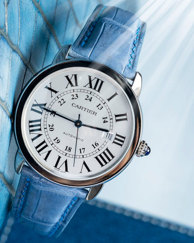 Bespoke Watch Strap in Baby Blue Himalayan Crocodile
