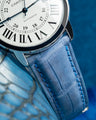 Bespoke Watch Strap in Baby Blue Himalayan Crocodile