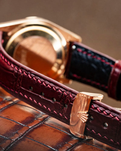 Bespoke Watch Strap in Reddish Brown Crocodile