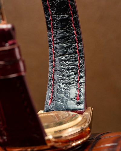 Bespoke Watch Strap in Reddish Brown Crocodile