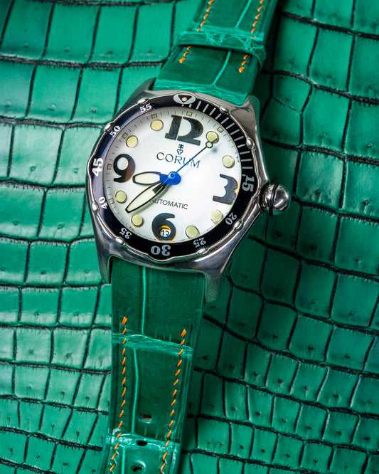 Bespoke Watch Strap in Emerald Green Crocodile