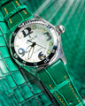 Bespoke Watch Strap in Emerald Green Crocodile