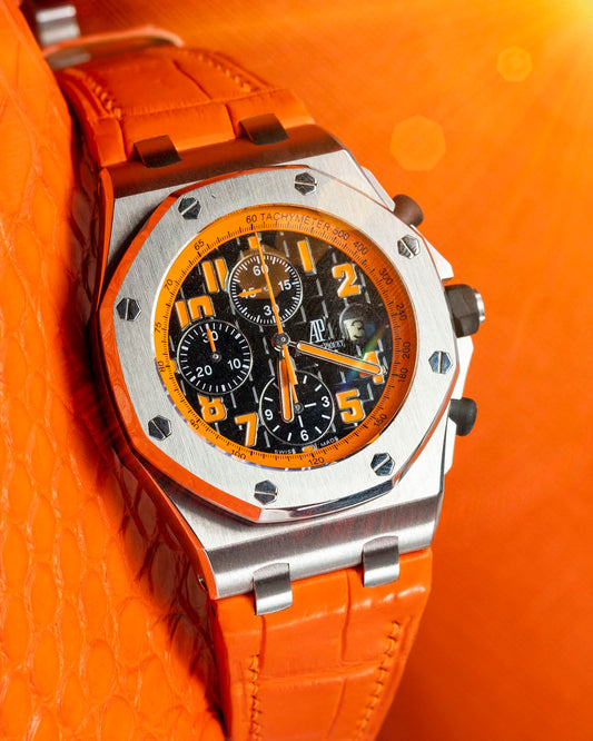 Bespoke Watch Strap in Volcanic Orange Alligator