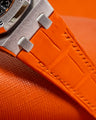 Bespoke Watch Strap in Volcanic Orange Alligator