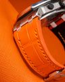 Bespoke Watch Strap in Volcanic Orange Alligator