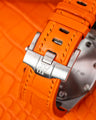 Bespoke Watch Strap in Volcanic Orange Alligator