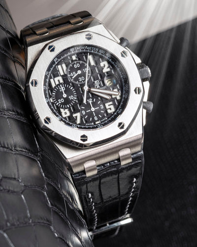 Bespoke Watch Strap in Black Crocodile