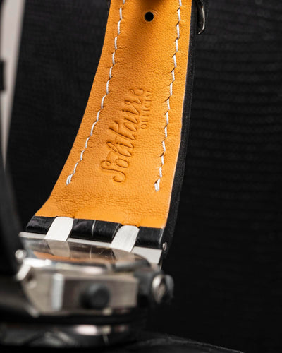 Bespoke Watch Strap in Black Crocodile