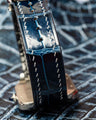 Bespoke Watch Strap in Navy Blue Crocodile