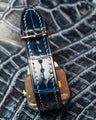 Bespoke Watch Strap in Navy Blue Crocodile