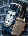 Bespoke Watch Strap in Navy Blue Crocodile