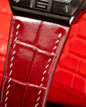 Bespoke Watch Strap in Blood Red Crocodile