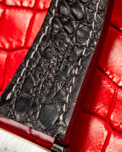 Bespoke Watch Strap in Blood Red Crocodile