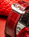 Bespoke Watch Strap in Blood Red Crocodile