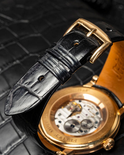 Bespoke Watch Strap in Black Crocodile