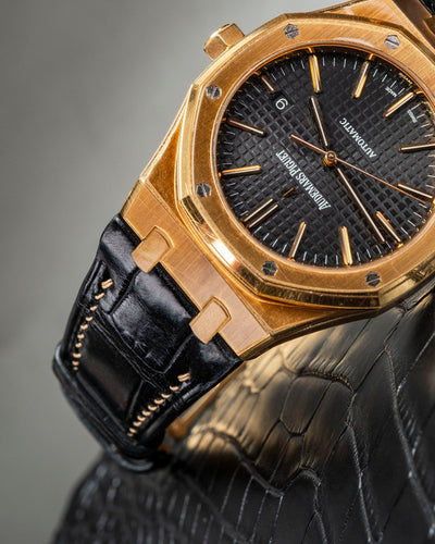 Bespoke Watch Strap in Black Crocodile