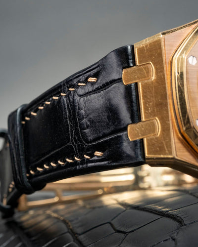Bespoke Watch Strap in Black Crocodile