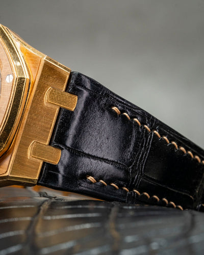Bespoke Watch Strap in Black Crocodile