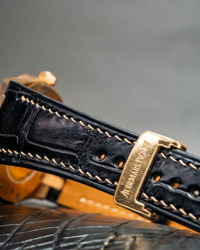 Bespoke Watch Strap in Black Crocodile