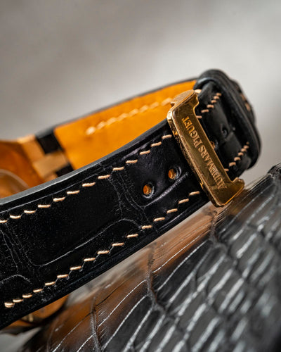 Bespoke Watch Strap in Black Crocodile