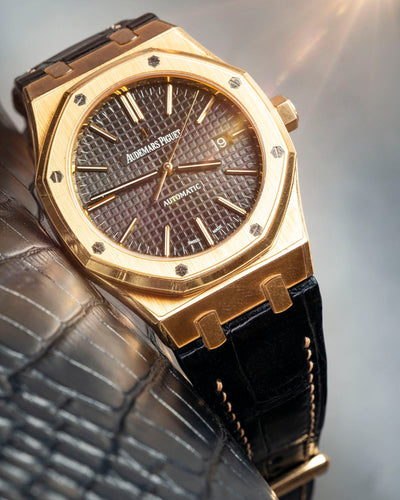 Bespoke Watch Strap in Black Crocodile