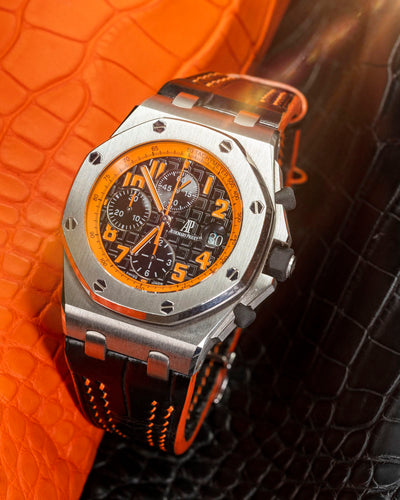 Bespoke Watch Strap in Black Crocodile