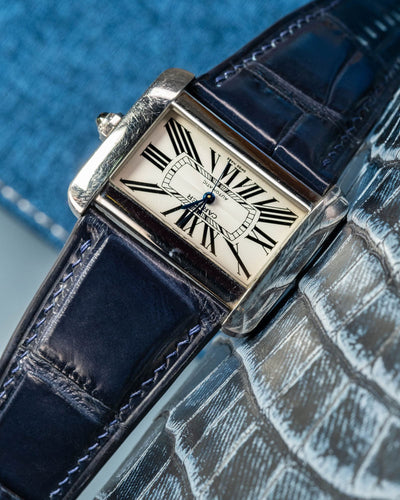 Bespoke Watch Strap in Navy Blue Crocodile