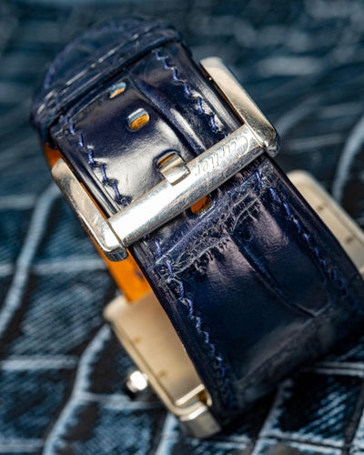 Bespoke Watch Strap in Navy Blue Crocodile