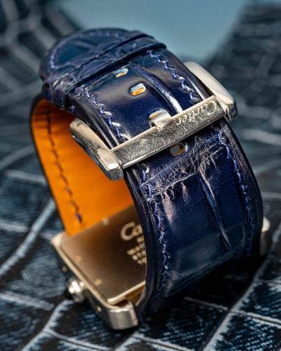 Bespoke Watch Strap in Navy Blue Crocodile