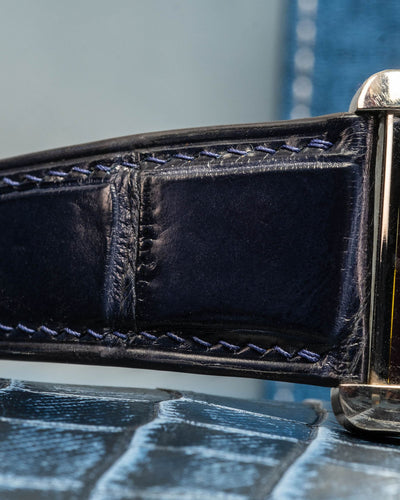 Bespoke Watch Strap in Navy Blue Crocodile