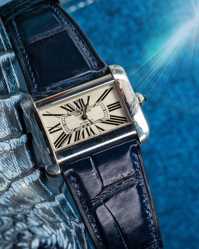 Bespoke Watch Strap in Navy Blue Crocodile