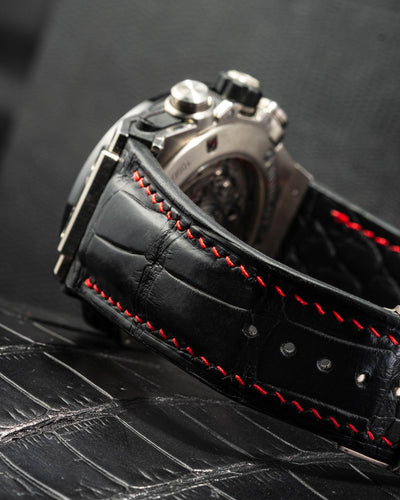 Bespoke Watch Strap in Black Crocodile