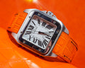 Bespoke Watch Strap in Orange Crocodile