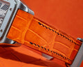 Bespoke Watch Strap in Orange Crocodile