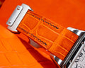Bespoke Watch Strap in Orange Crocodile