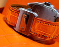 Bespoke Watch Strap in Orange Crocodile
