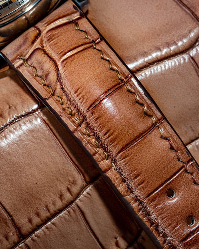 Bespoke Watch Strap in Ombre Brown Crocodile