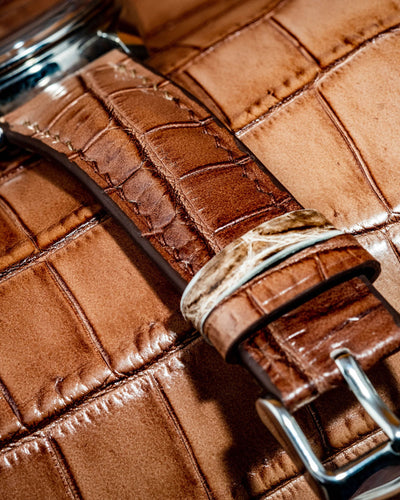 Bespoke Watch Strap in Ombre Brown Crocodile