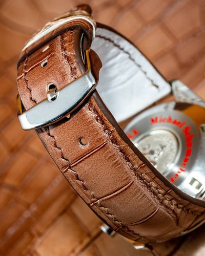 Bespoke Watch Strap in Ombre Brown Crocodile