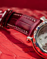 Bespoke Watch Strap in Blood Red Crocodile