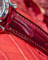 Bespoke Watch Strap in Blood Red Crocodile
