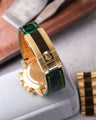 Bespoke Watch Strap in Hunter Green Crocodile