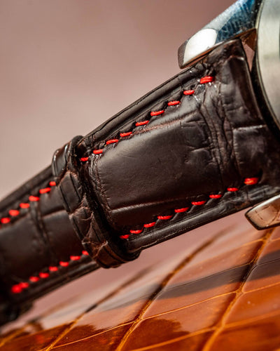 Bespoke Watch Strap in Reddish Brown Crocodile